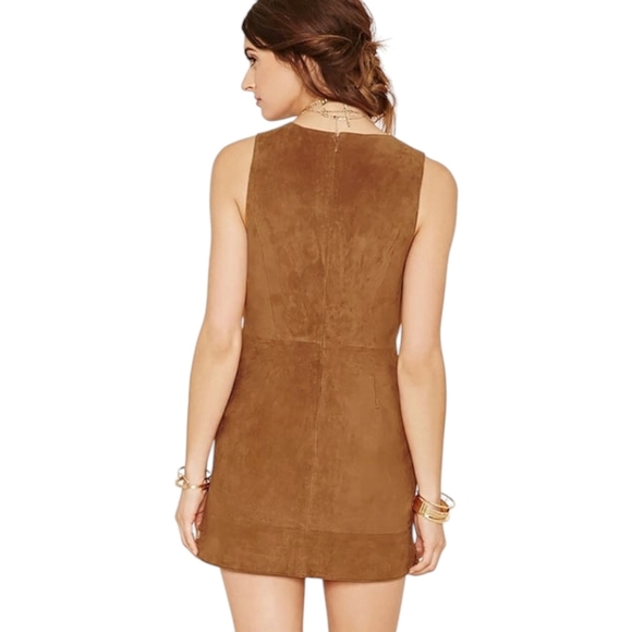 XS FOREVER 21 Leather SHIRT DRESS - Picture 3 of 3